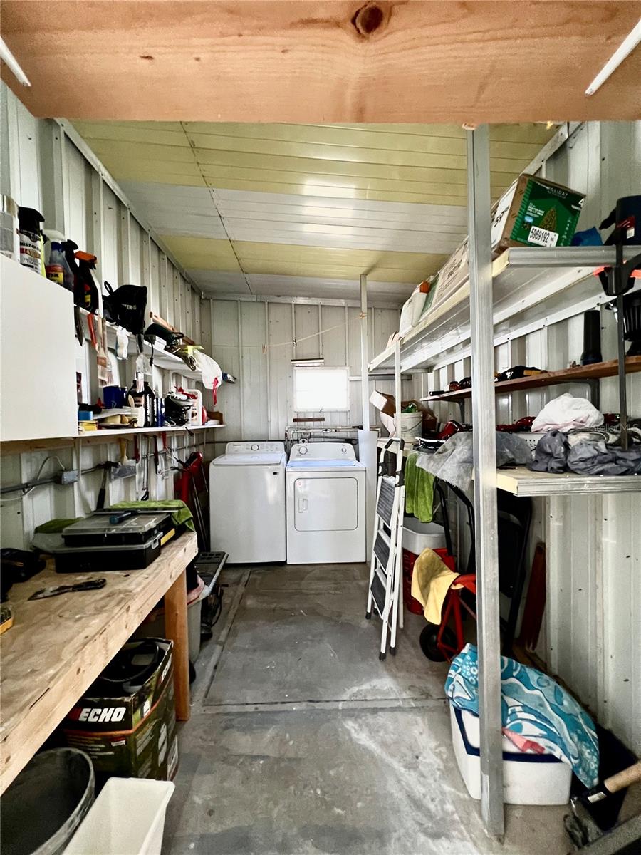 Large shed with laundry