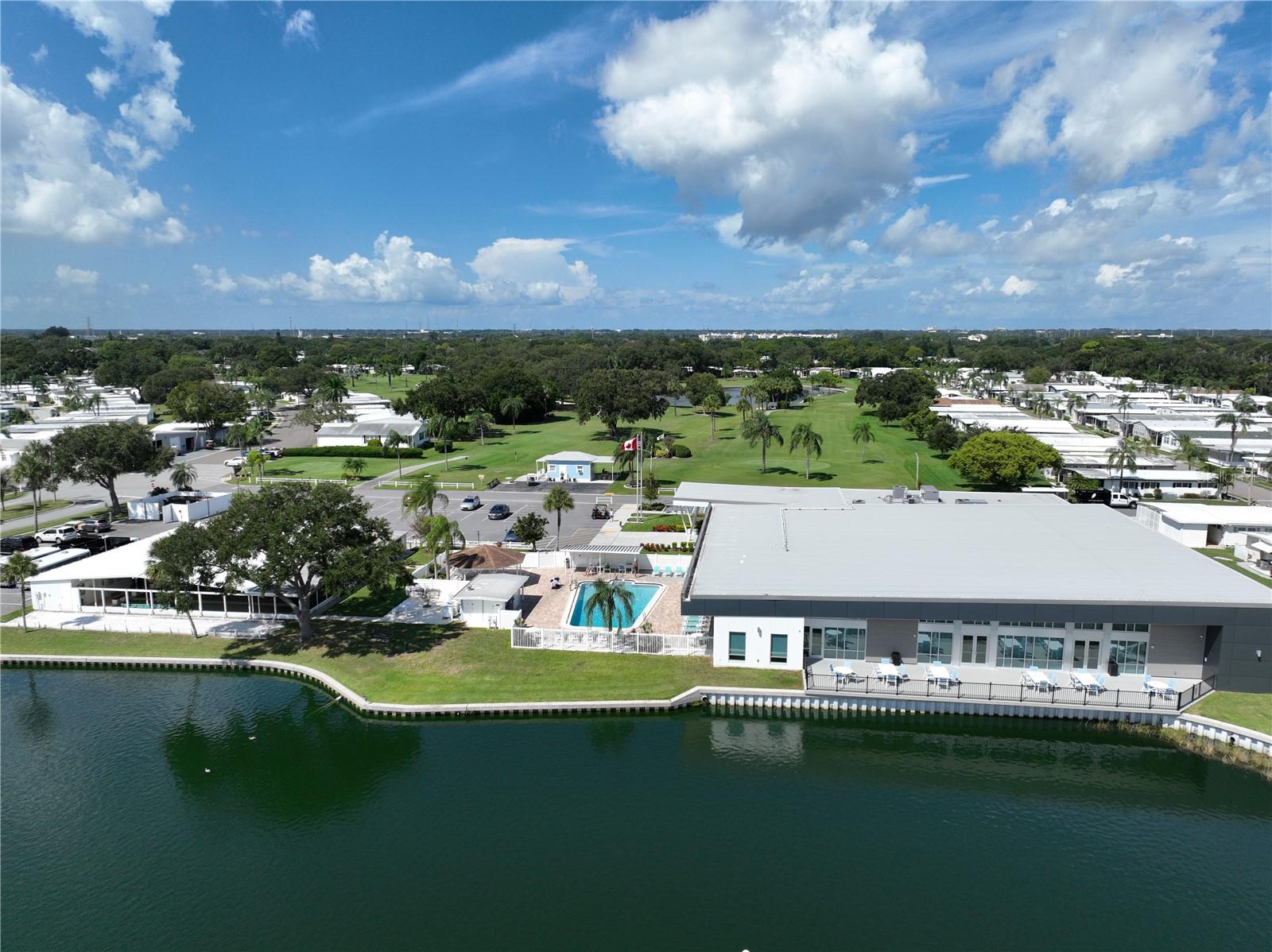 Drone view of clubhouse