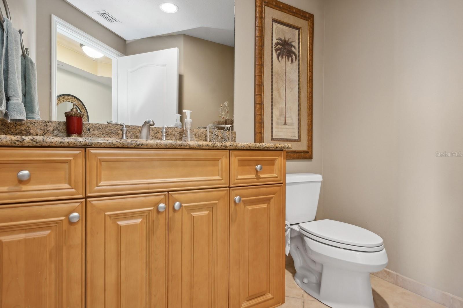 Guest Bathroom is in the entry area, just steps from the 3rd bedroom.