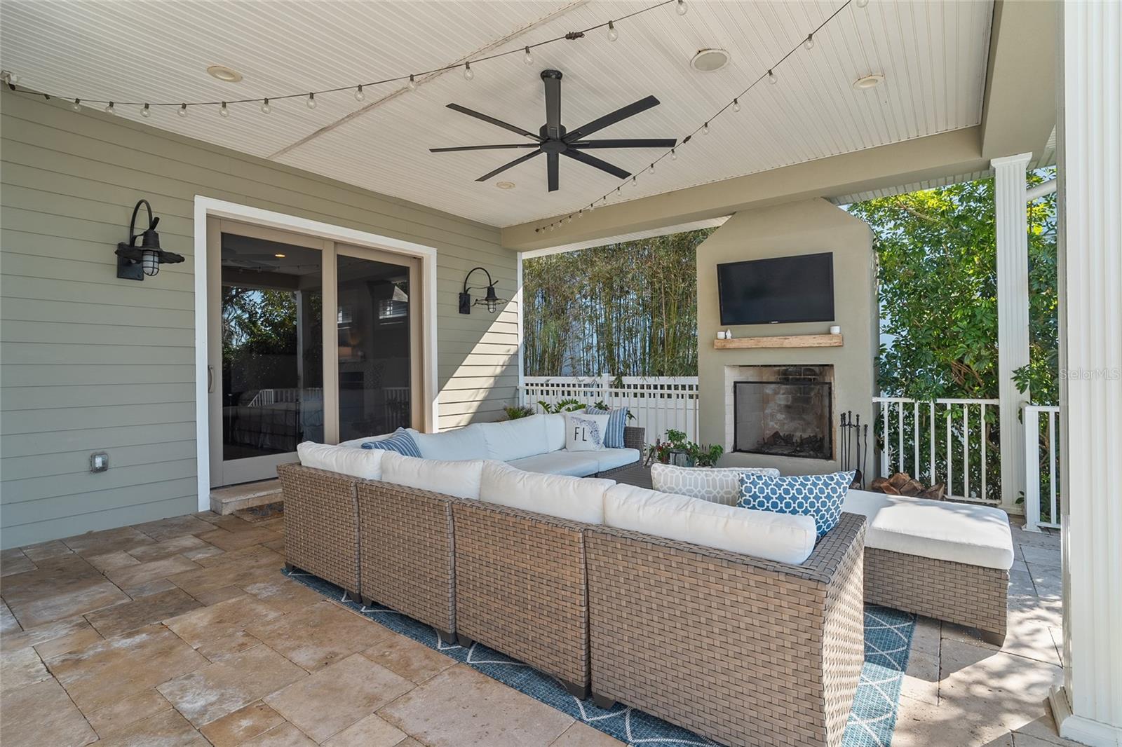 Sitting area on back porch