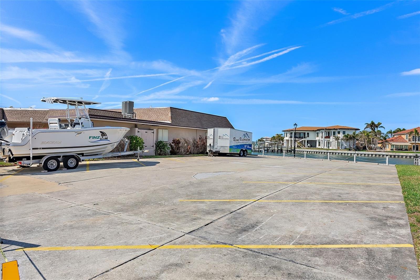 Association parking lot with plenty of room for guest parking