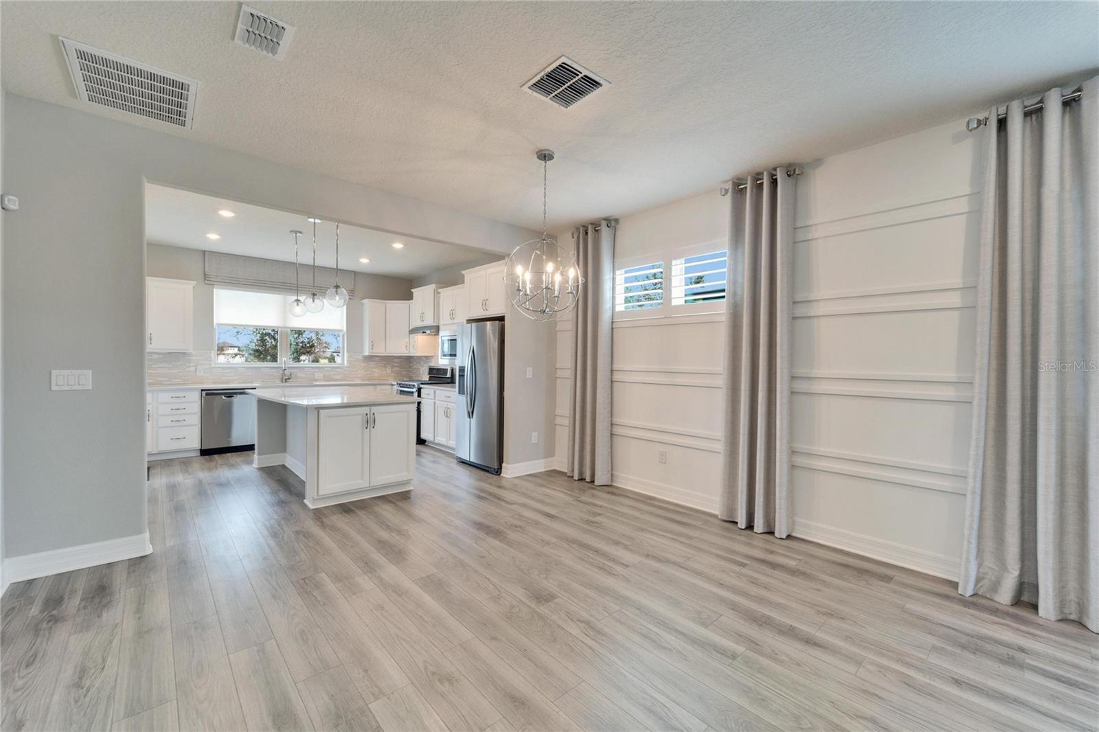 Dining area and kitchen