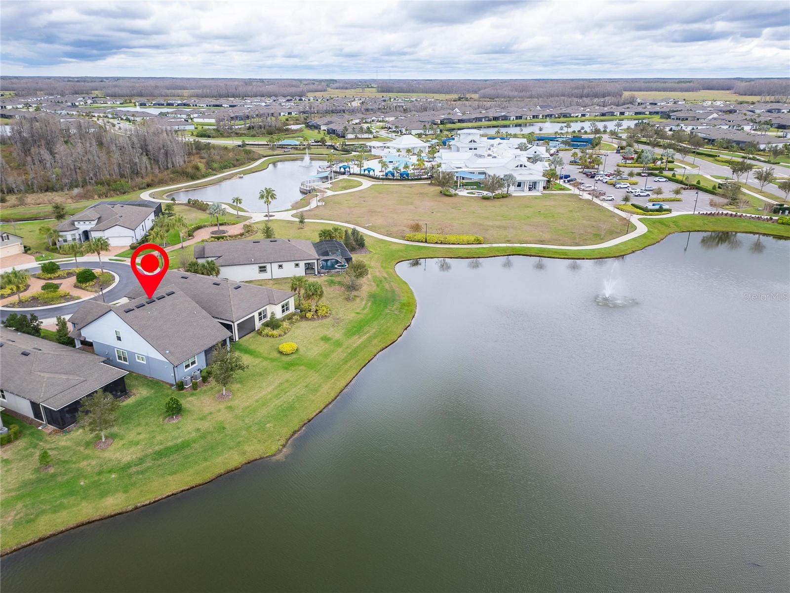 Overlooking large pond