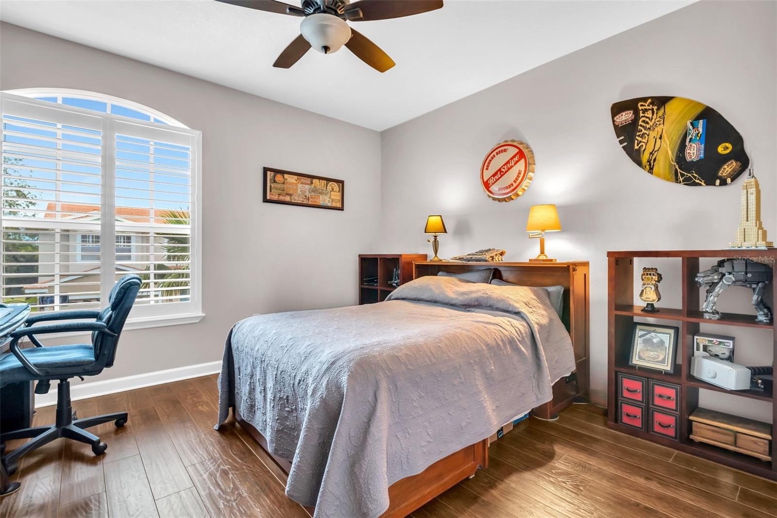 2nd bedroom with oversized arched window and beautiful natural light~