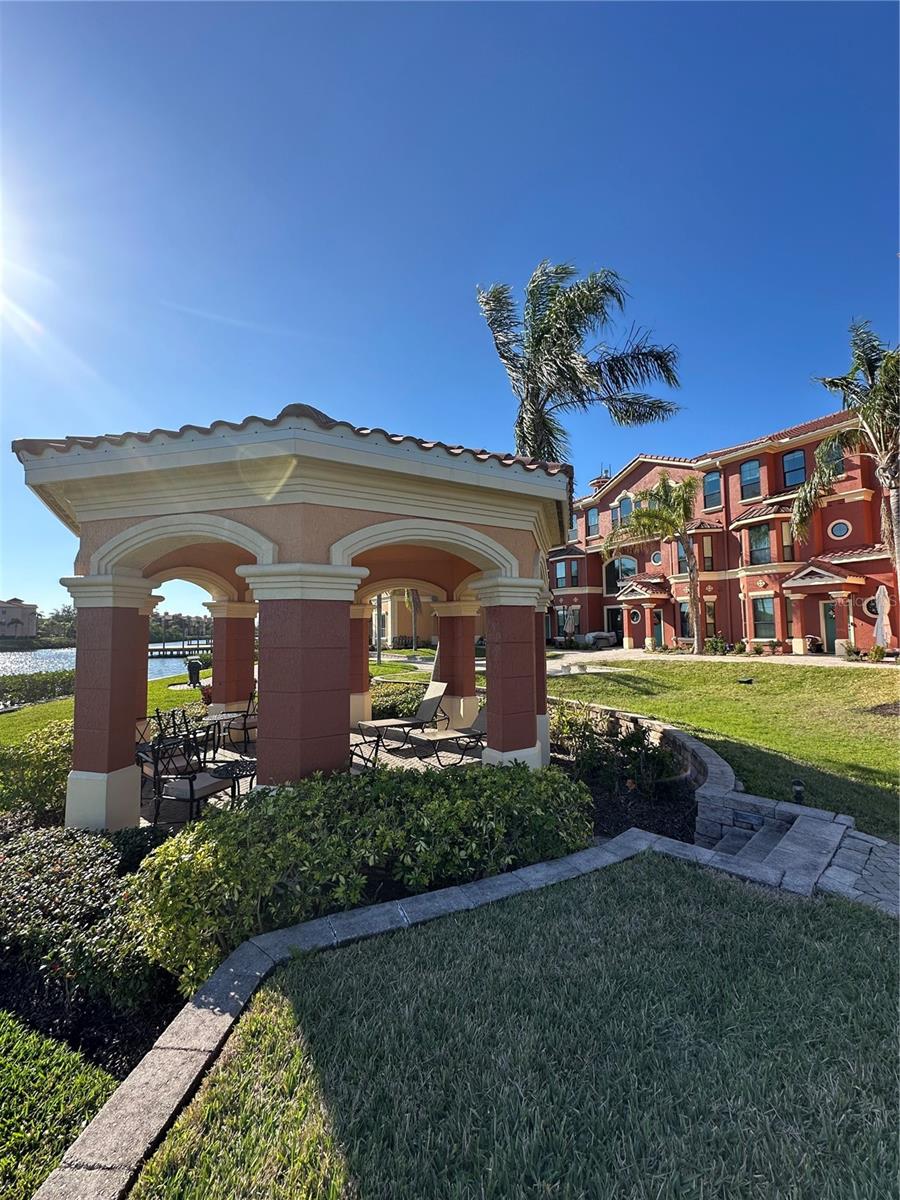 Gazebo located along the water offering serence vews of the Old tampa Bay!