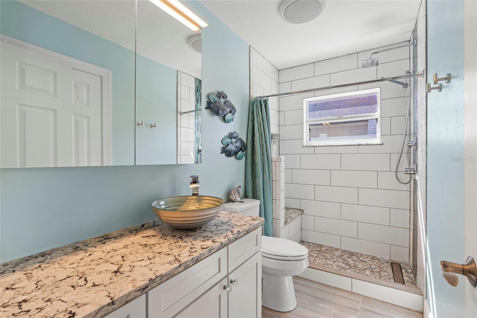 Beautiful remodeled guest bathroom