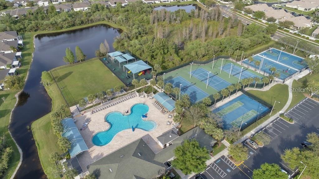 Community Pool with Tennis courts, Basket Ball courts, Pickball courts and Club house.