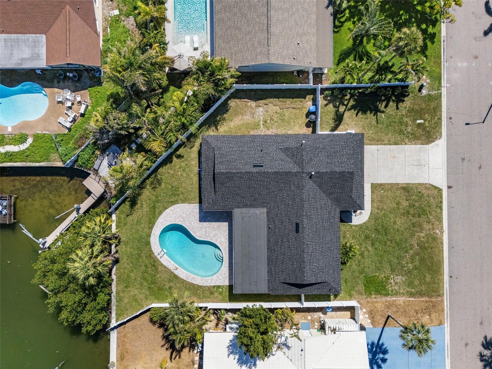 Overhead view of the property