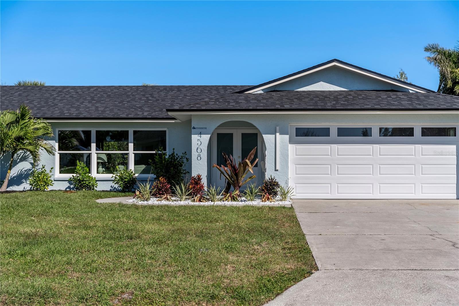 Front elevation view - 2 car attached garage