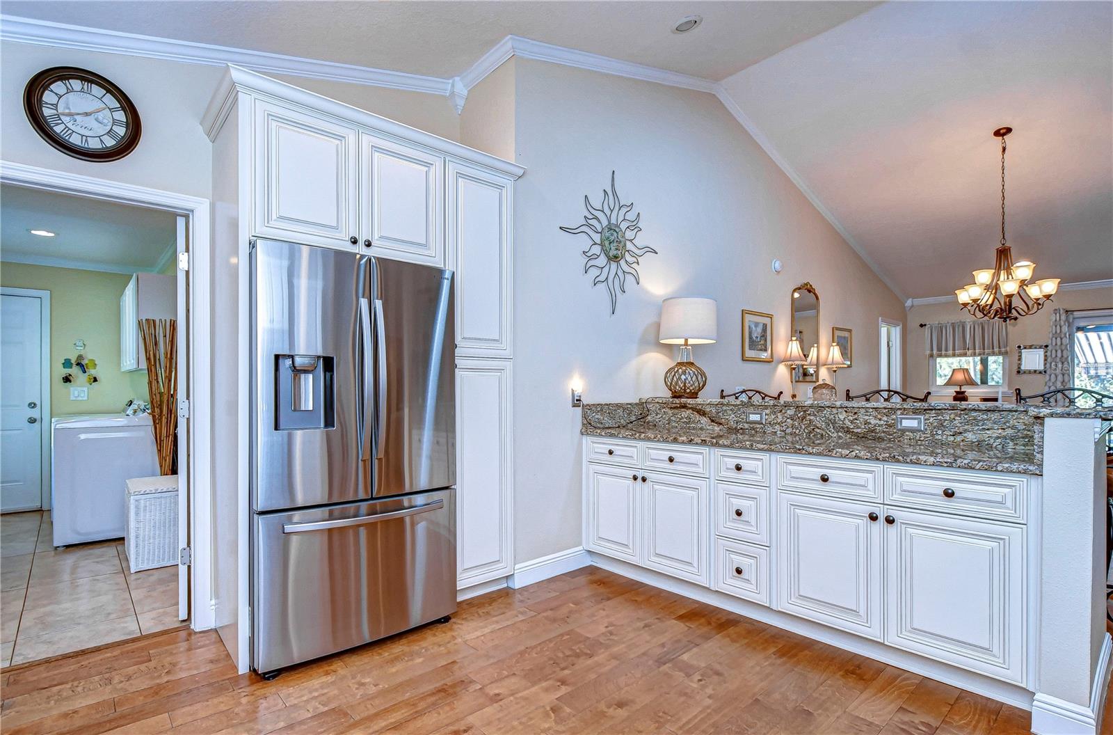 Ample cabinetry and counter space elevate this kitchen.