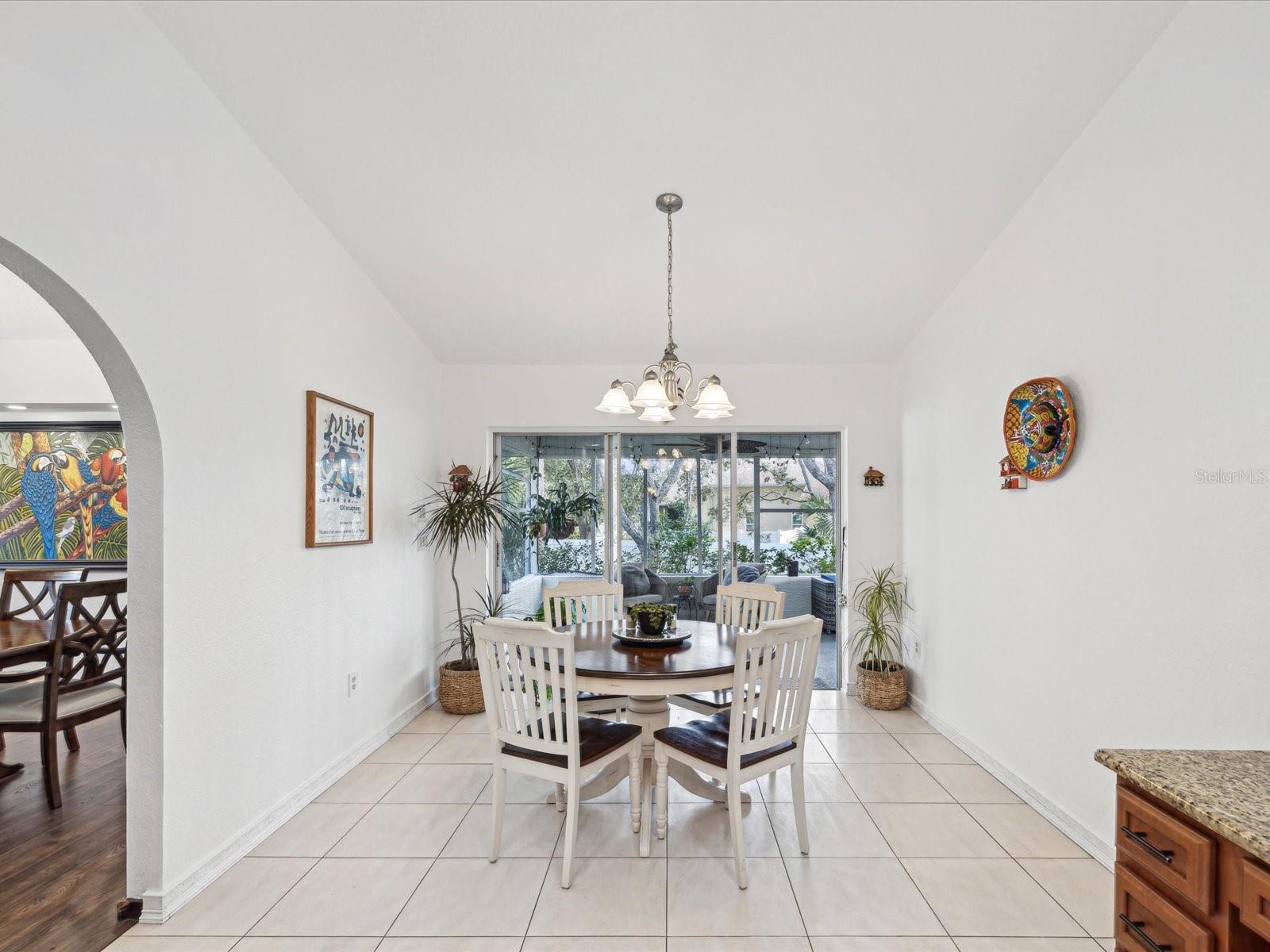 Breakfast Nook Overlooks Rear Porch