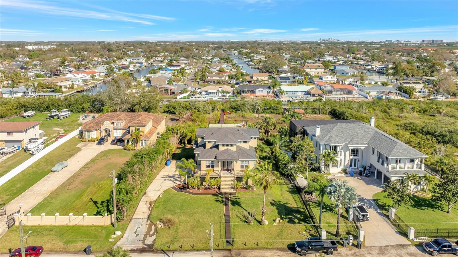 Your Key West style home is on a large canal at the end of a secluded street for peace and waterfront enjoyment.