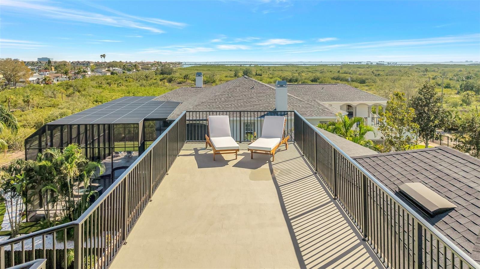 Widows walk is ideal for lounging, watching sunsets and looking out toward the downtown St. Pete skyline.