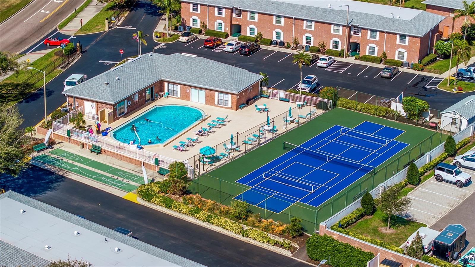 Pool, tennis, pickleball and shuffleboard courts