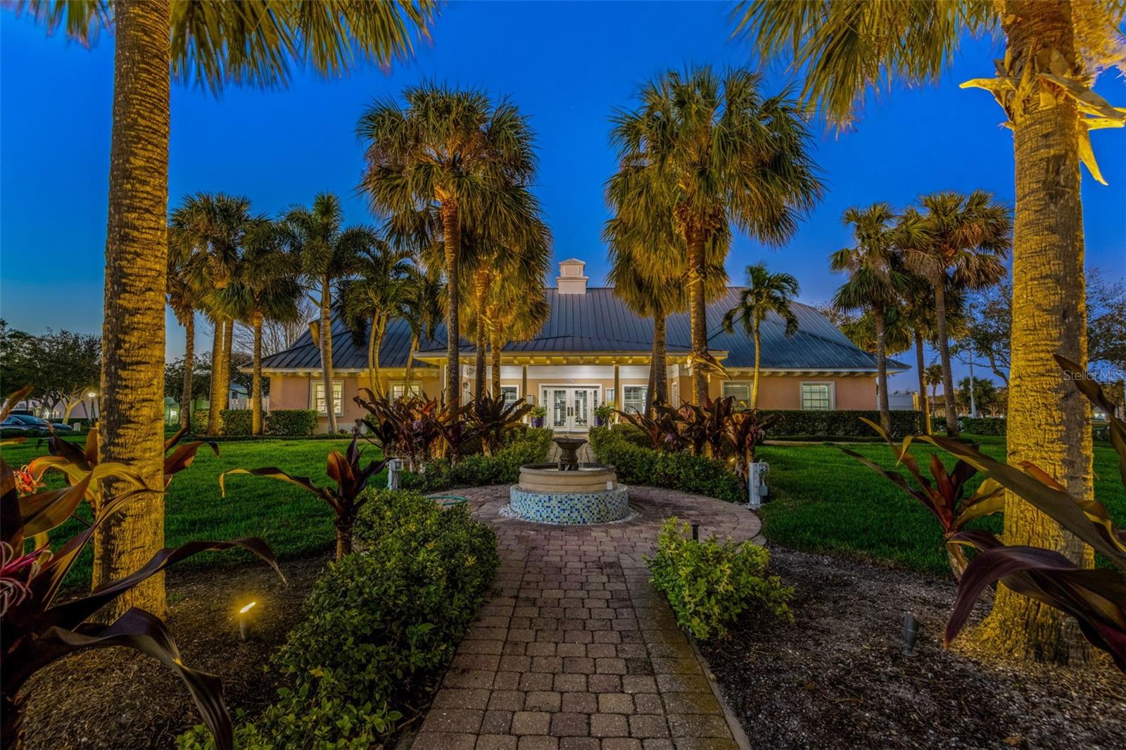 Fitness Center, Second Pool area, Pickleball, Basketball and Shuffleball courts to the right.