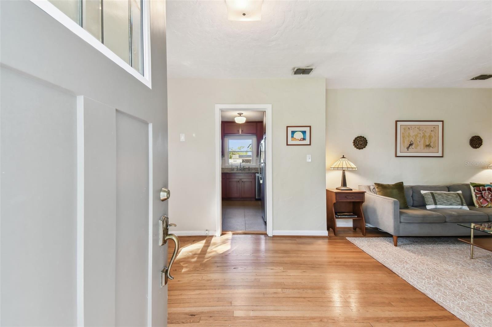 Front door & living room