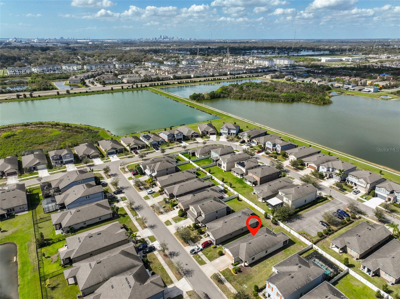 Aerial view of the house location