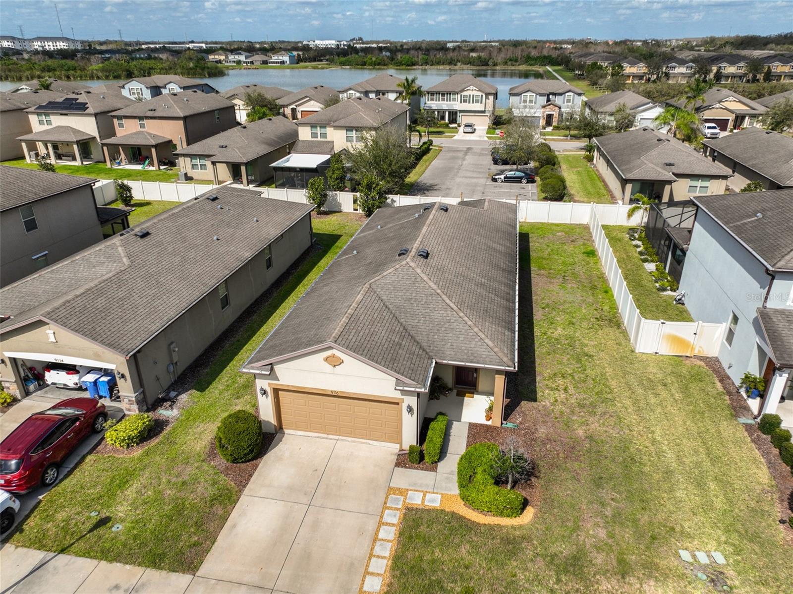 Aerial view of the house