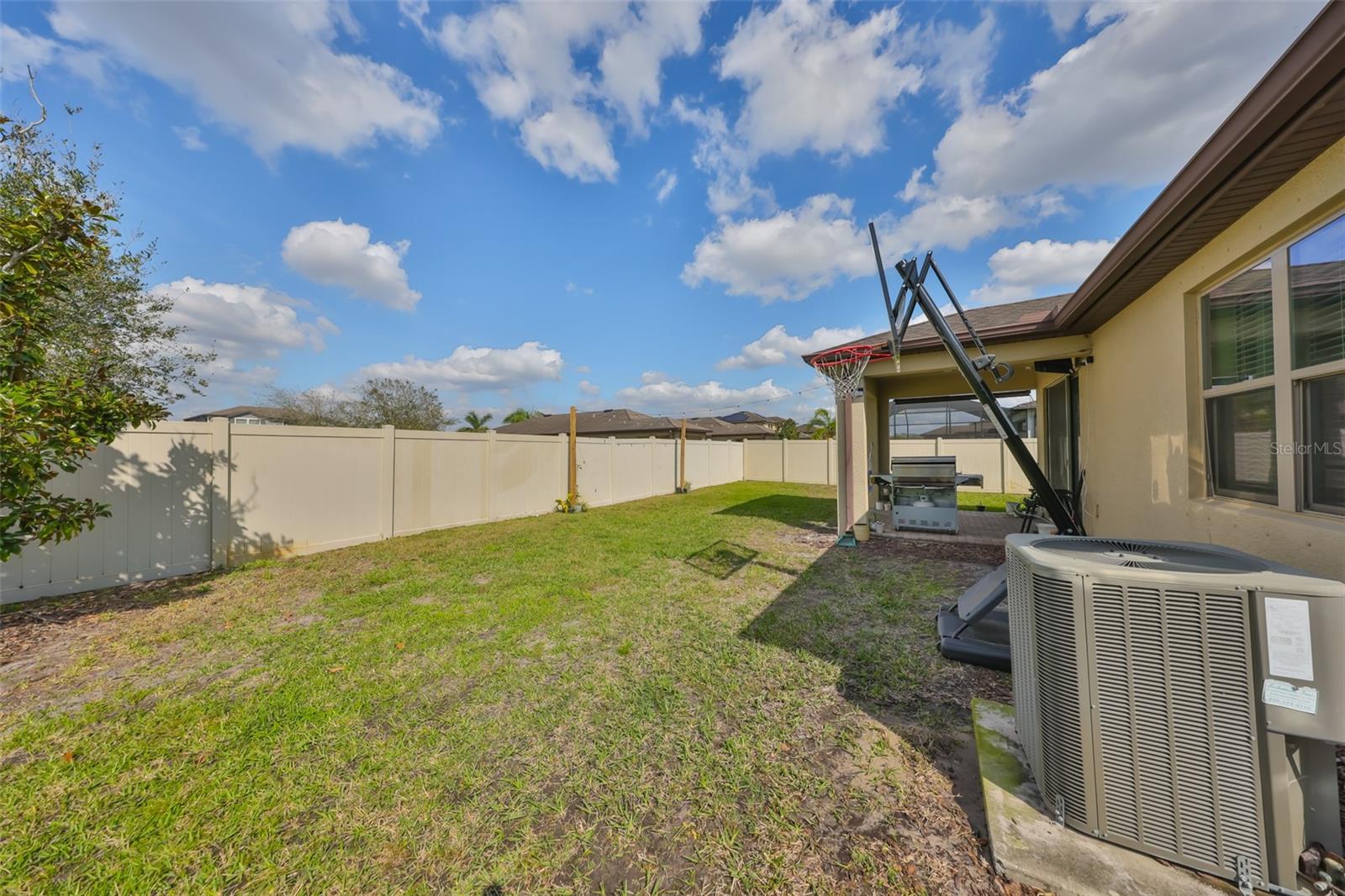 Side view of the backyard