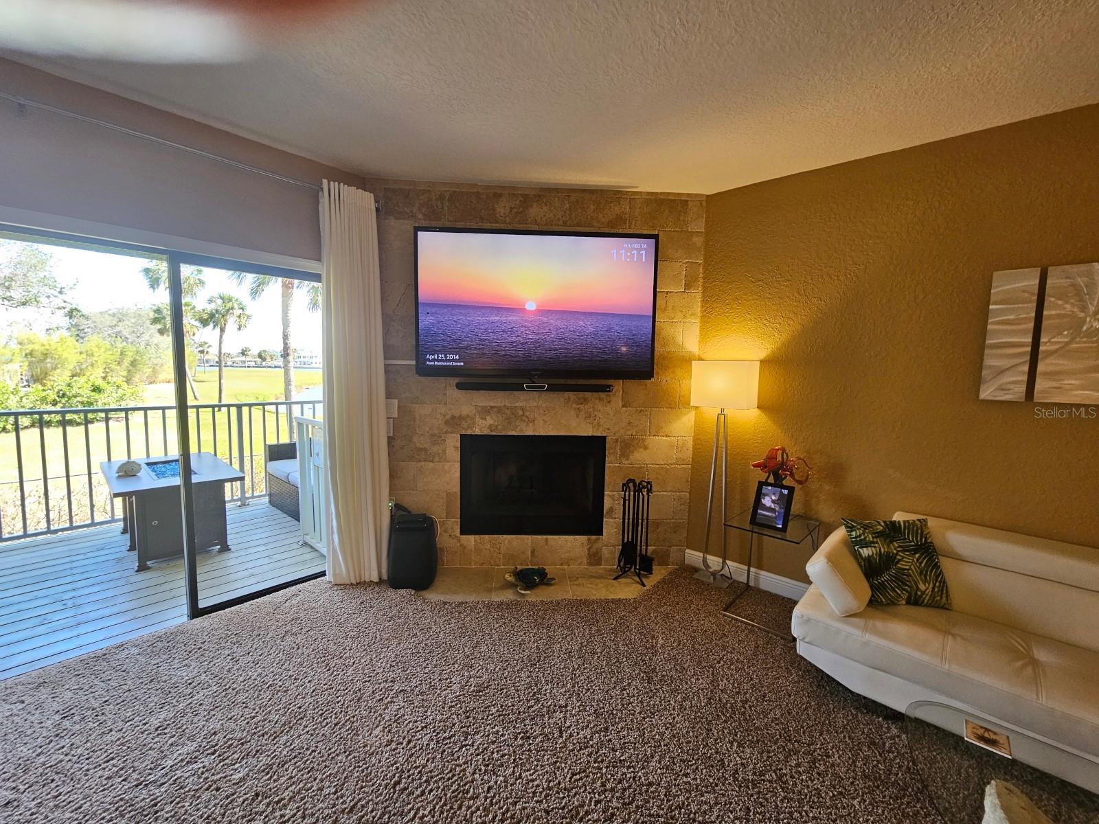 Wood burning fireplace