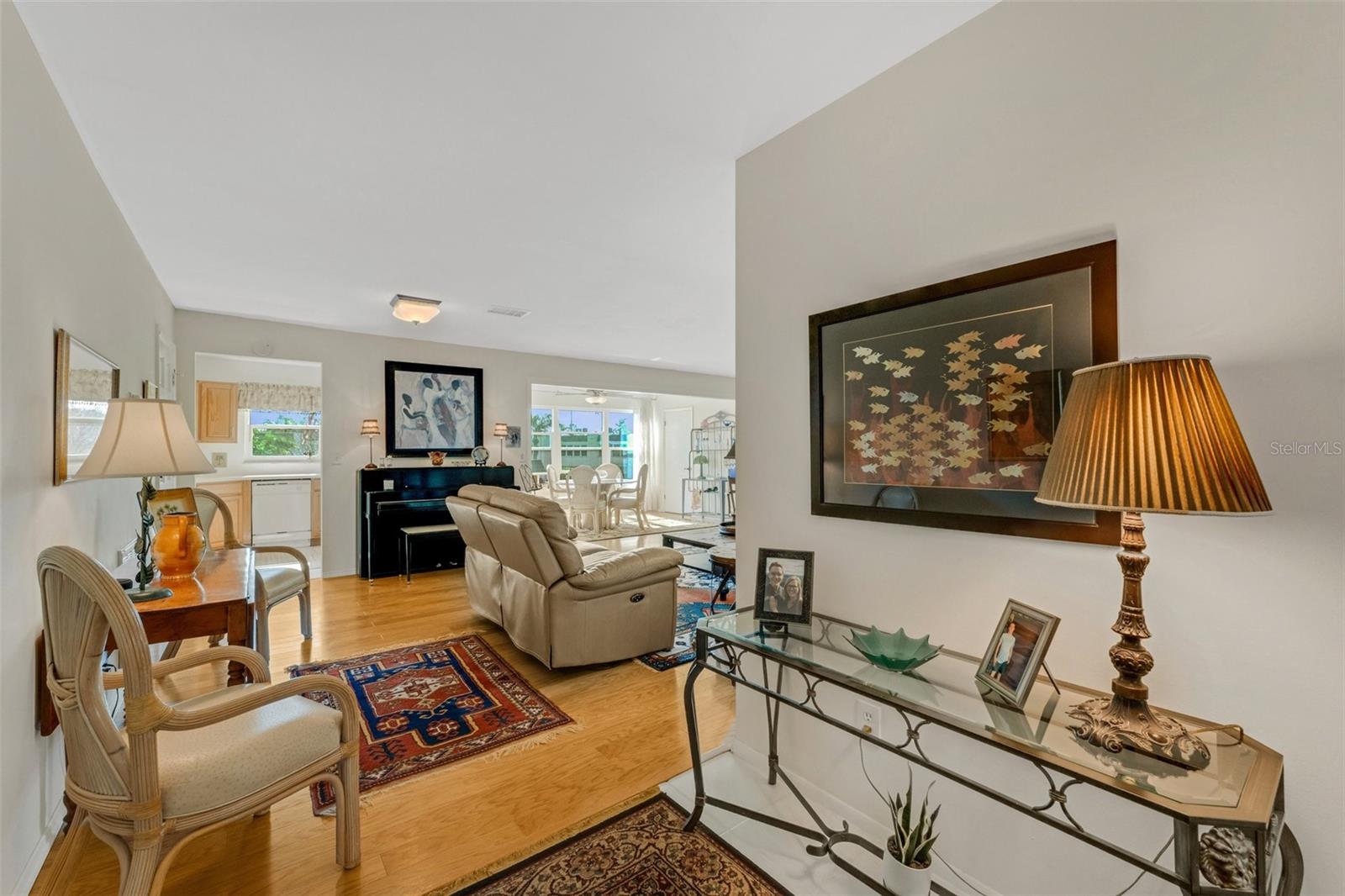 Entryway with Living Room, Florida Room and Kitchen to the Left