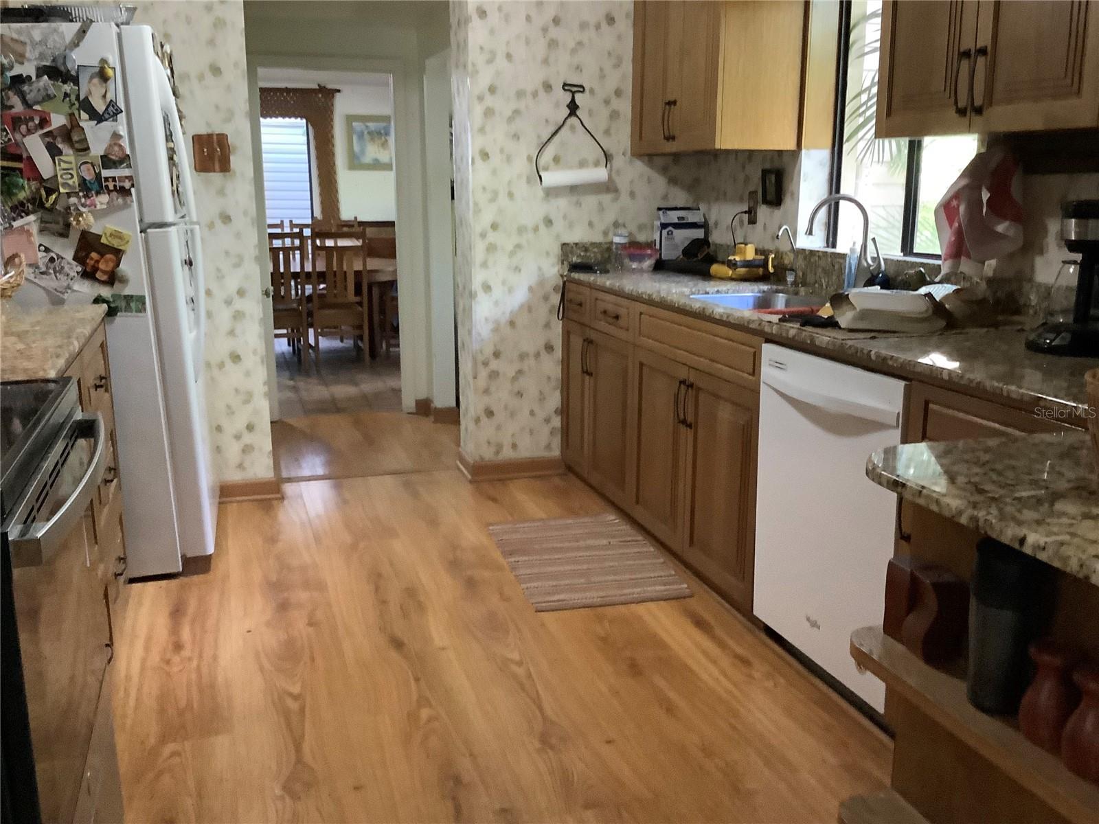 Kitchen and entry to dining room