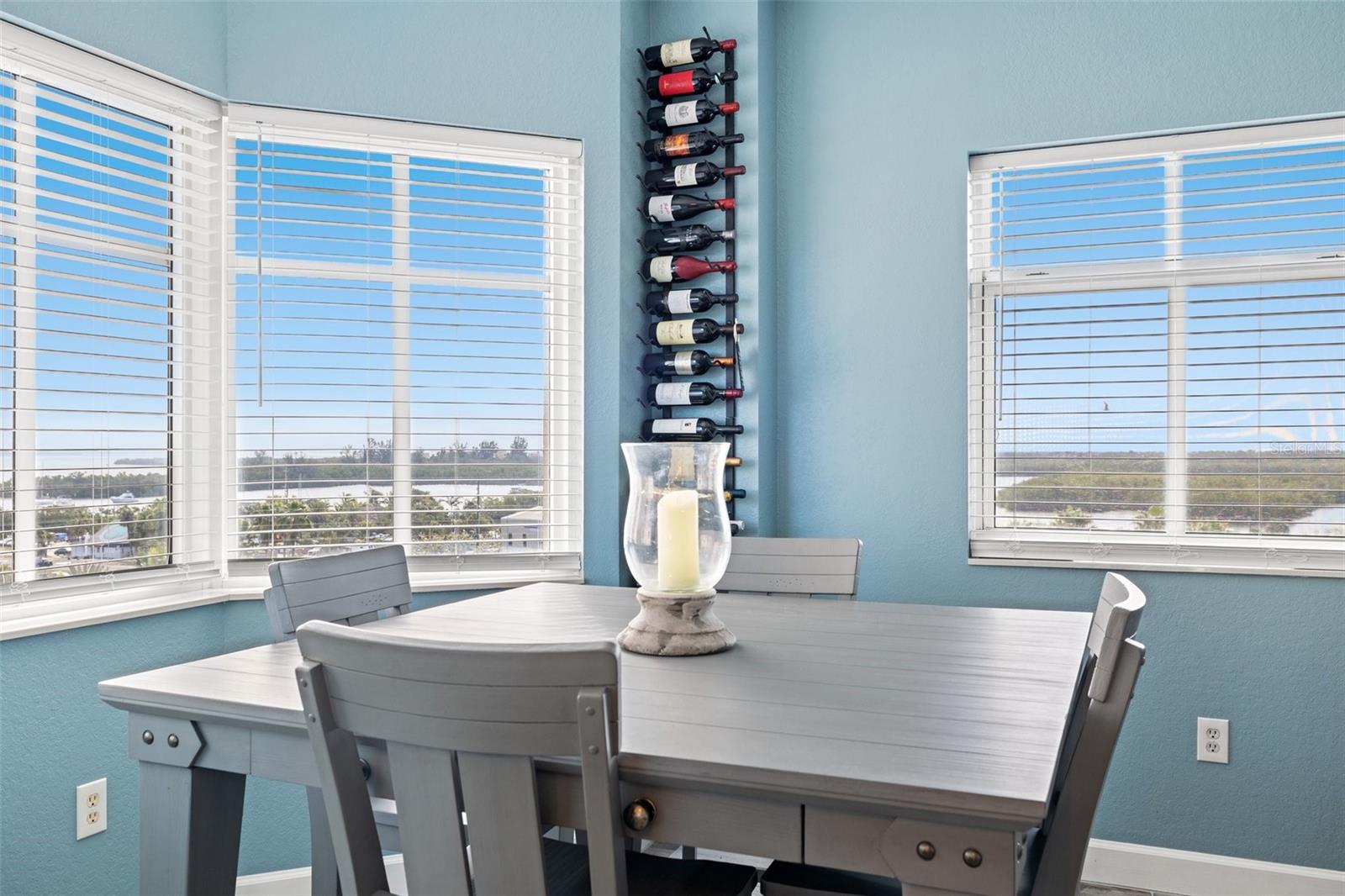 South facing water views from the breakfast nook