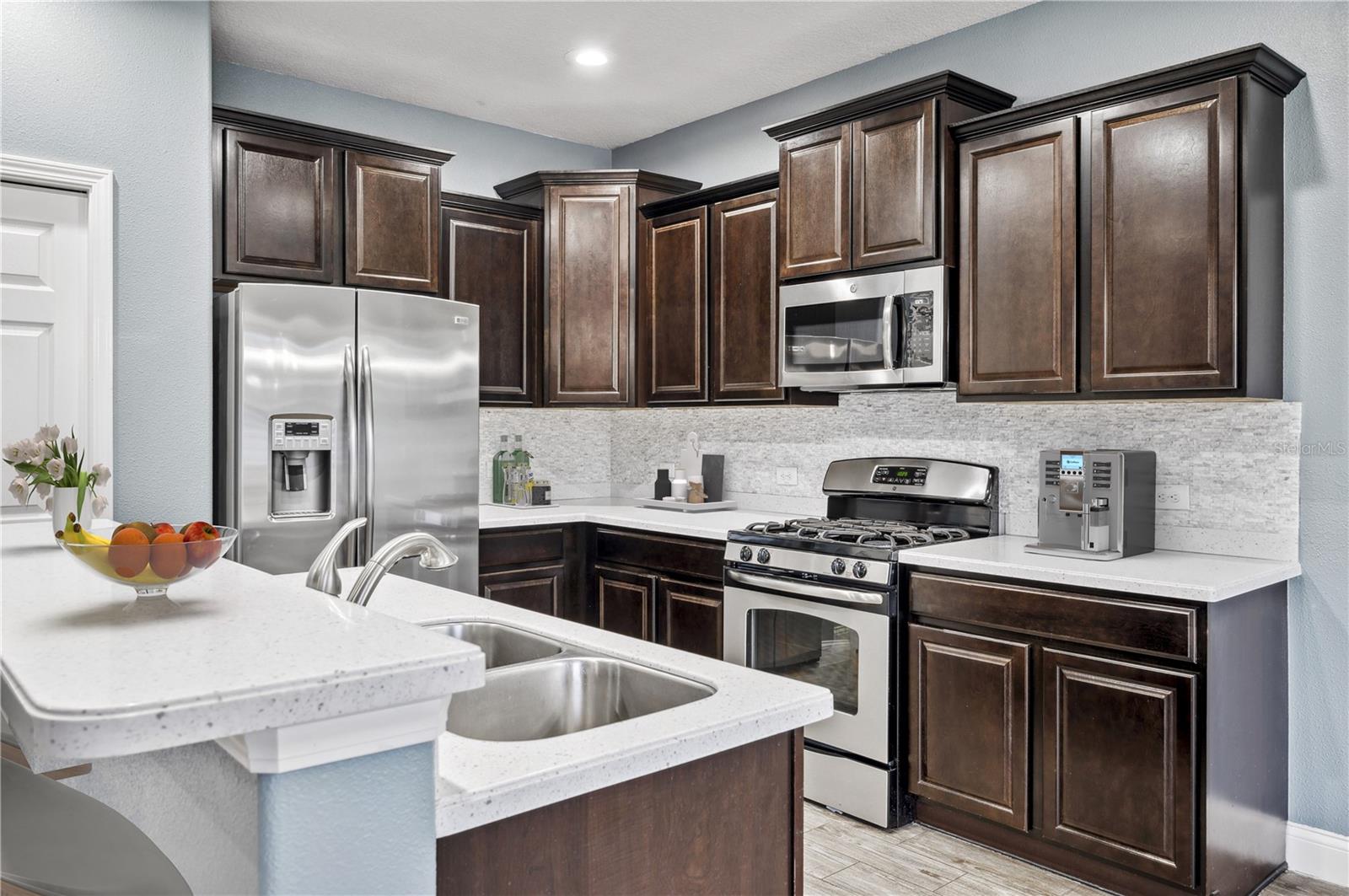 Kitchen with expresso cabinets