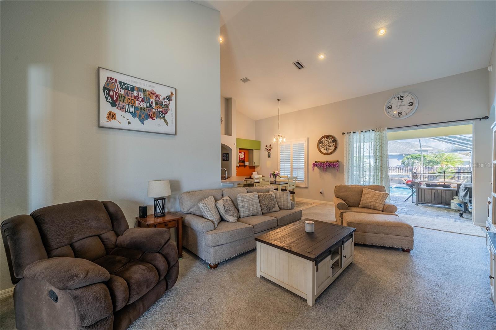 Family Room Overlooking Pool