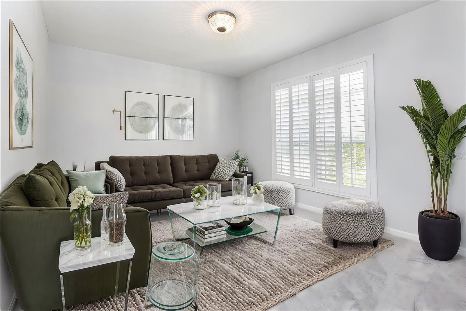 Virtually Staged- Formal Living Room - Neutral Palette