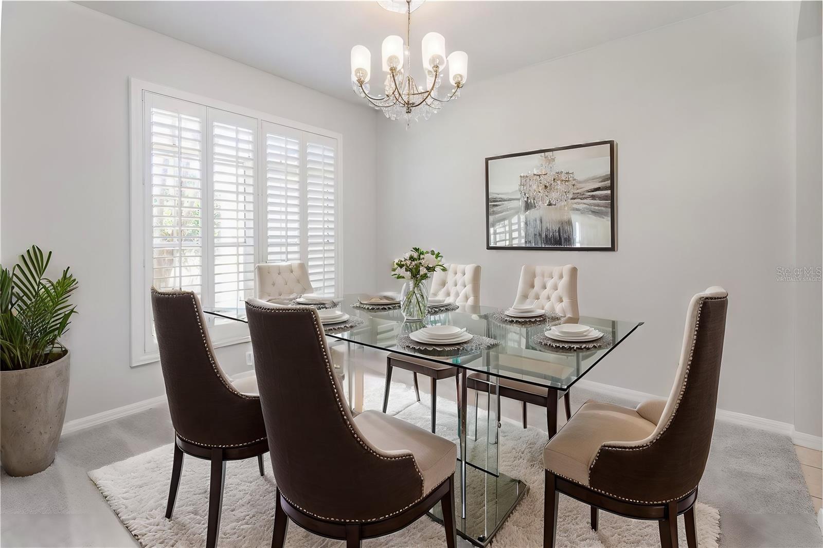 Virtually Staged - Formal Dining Room Neutral Palette