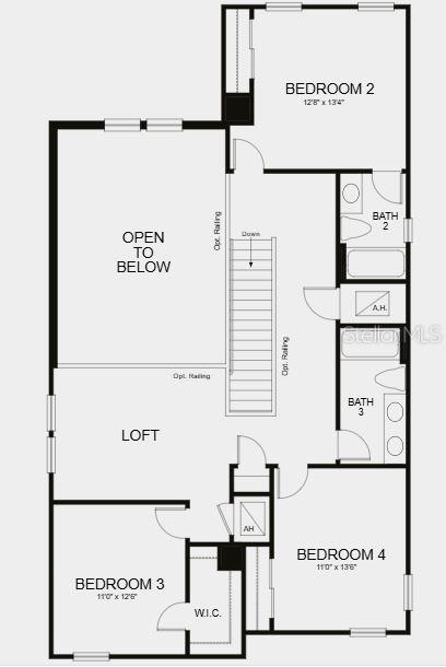 Second Floor - Structural options added include: gourmet kitchen, outdoor kitchen rough-in, pocket sliding glass door.