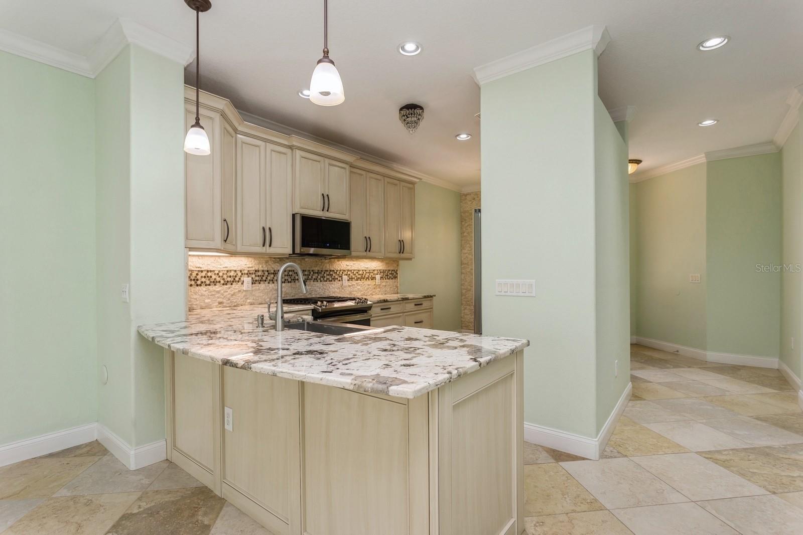 Breakfast bar next to dining space