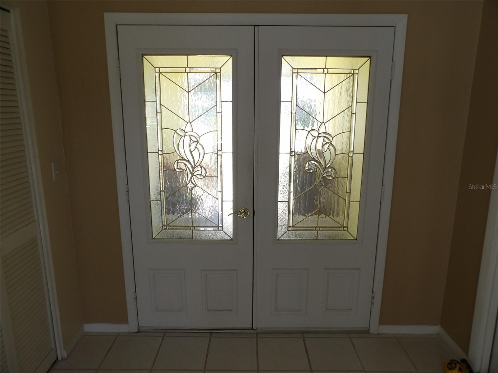 Beautiful etched front double doors