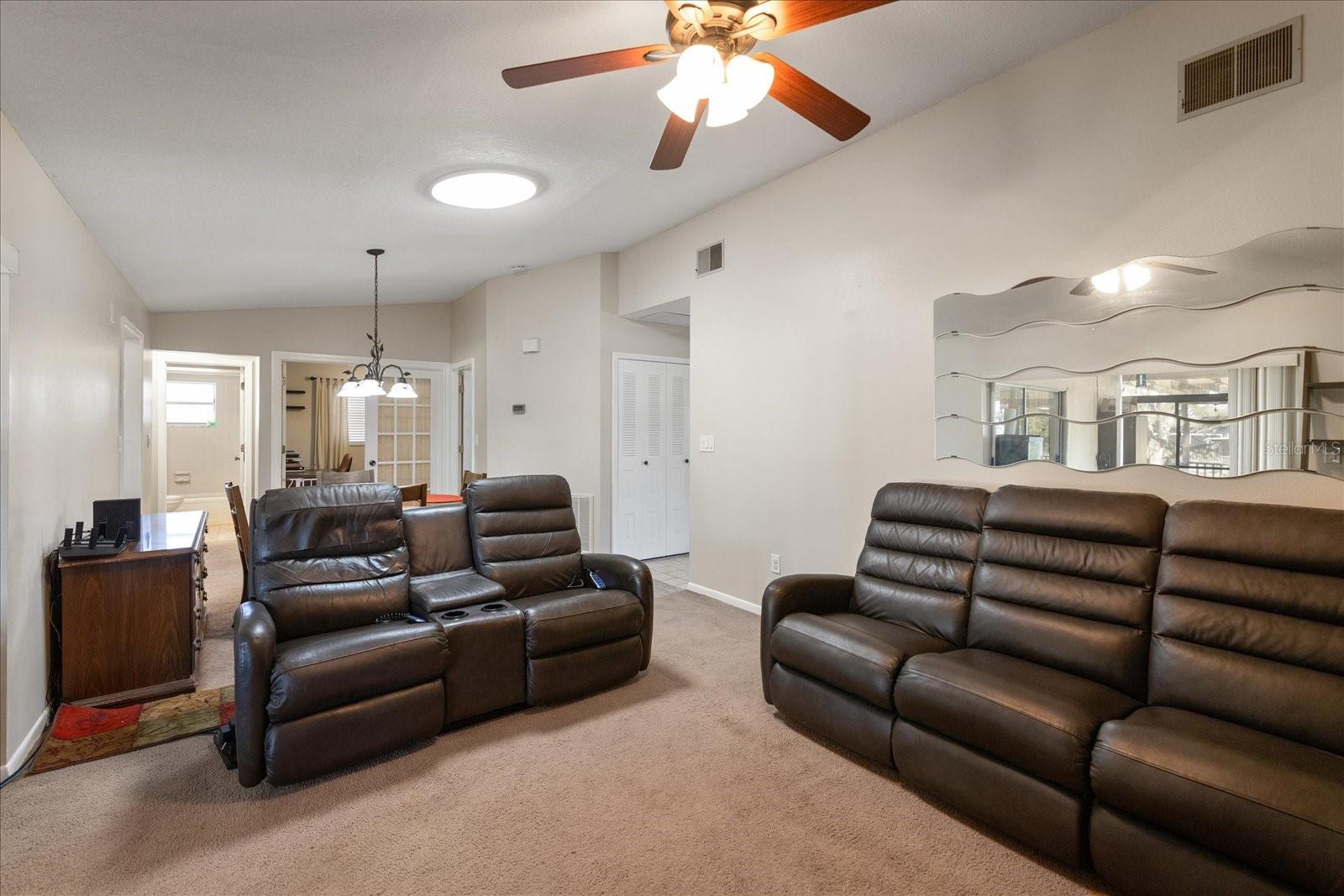 Large living room and dining area.