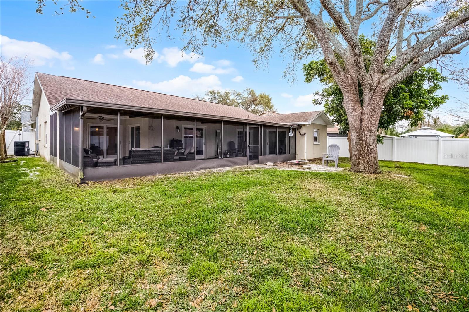 large fenced yard