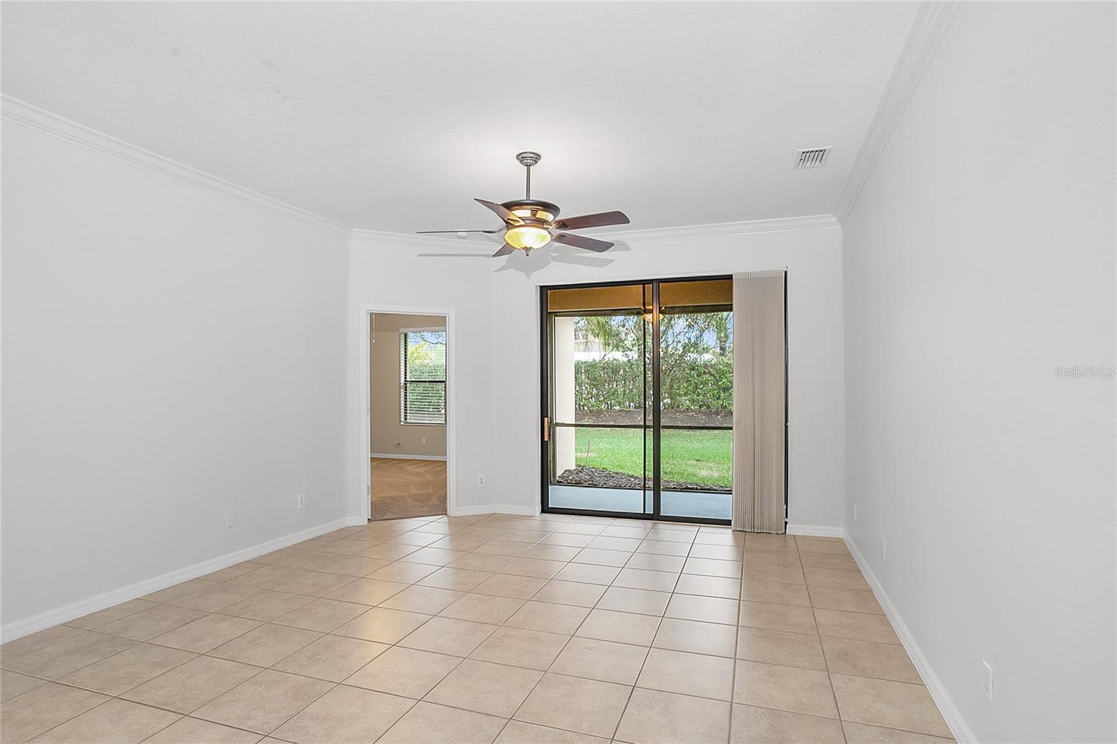 Family Room with sliding glass doors overlooking the lanai