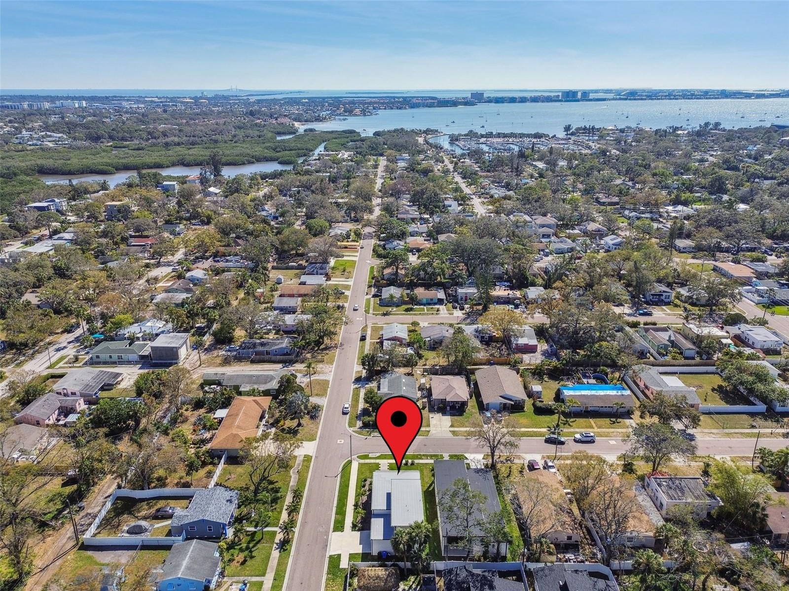 Aerial View - South - Tampa Bay - Sunshine Skyway Bridge - Boca Ciega Bay (Intercoastal Waterway)