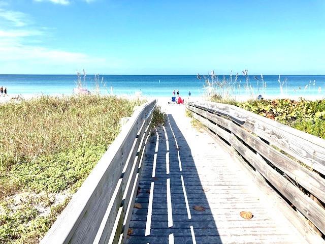 The nearby beach is an easy reach