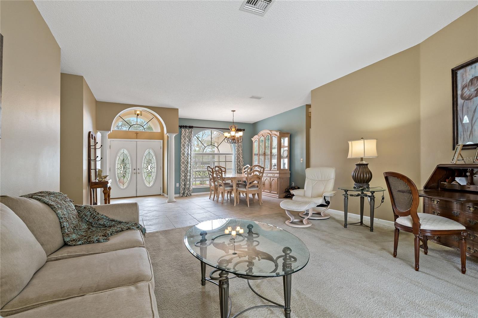 Family room and dining room