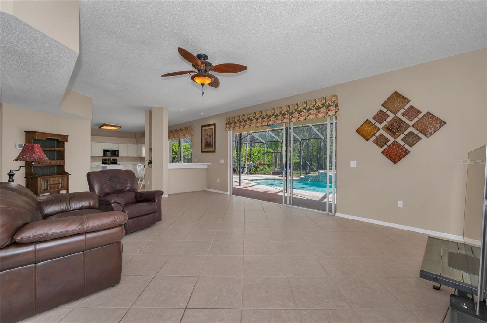 Family room and view of outside