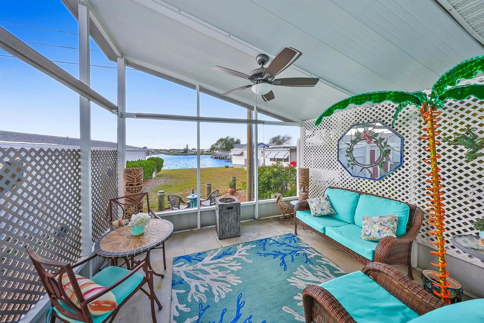 2. Enjoy peaceful water views from the main living areas and screened patio.