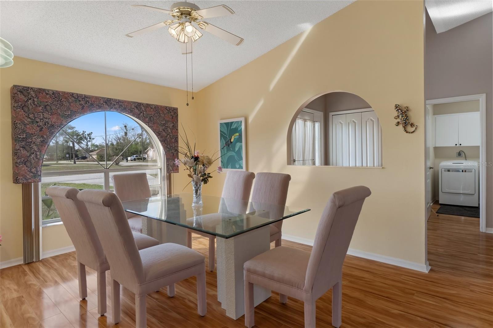 Dining Room with Cathedral Ceiling