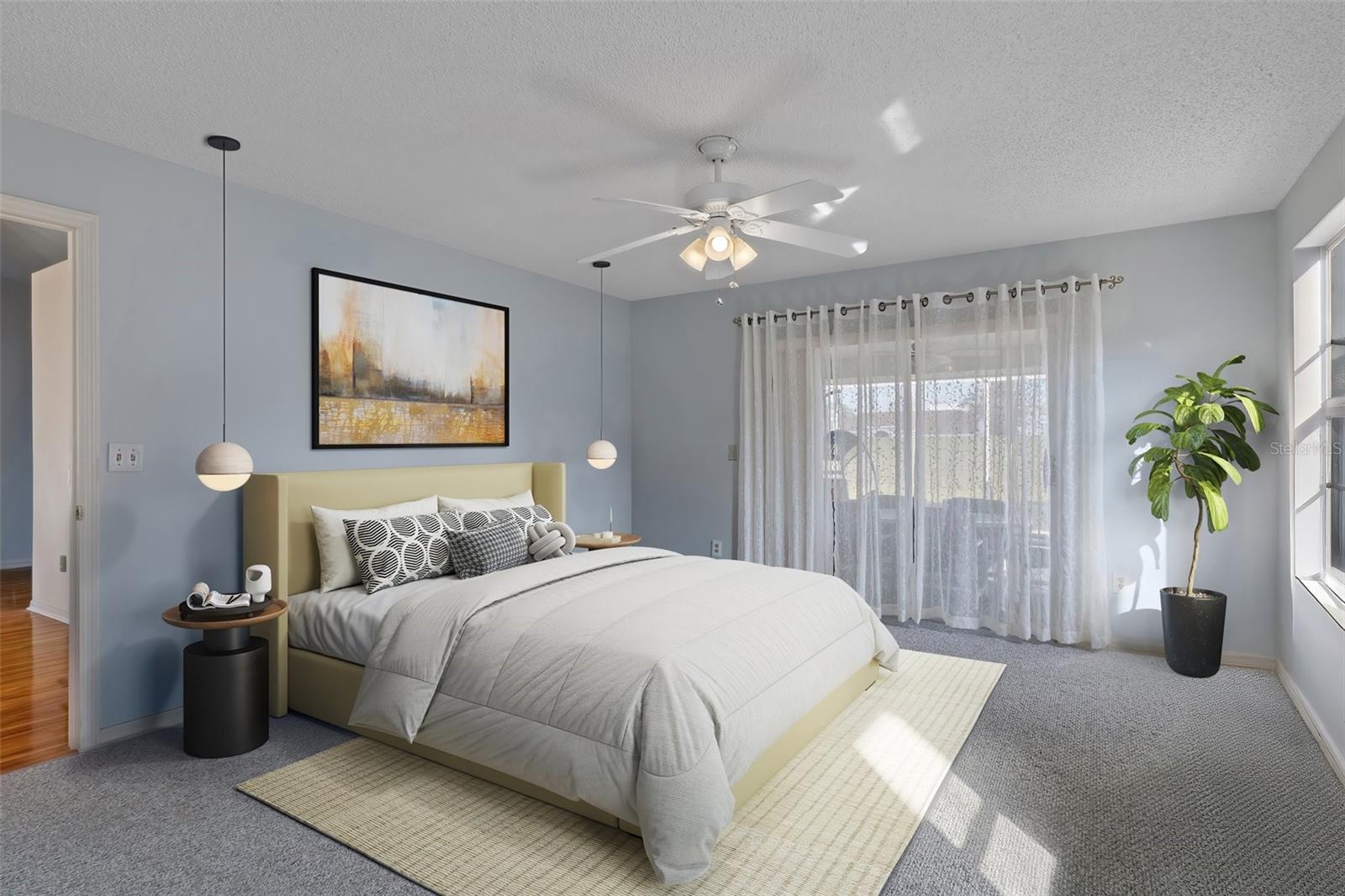 Primary Bedroom with Sliders to Covered Lanai