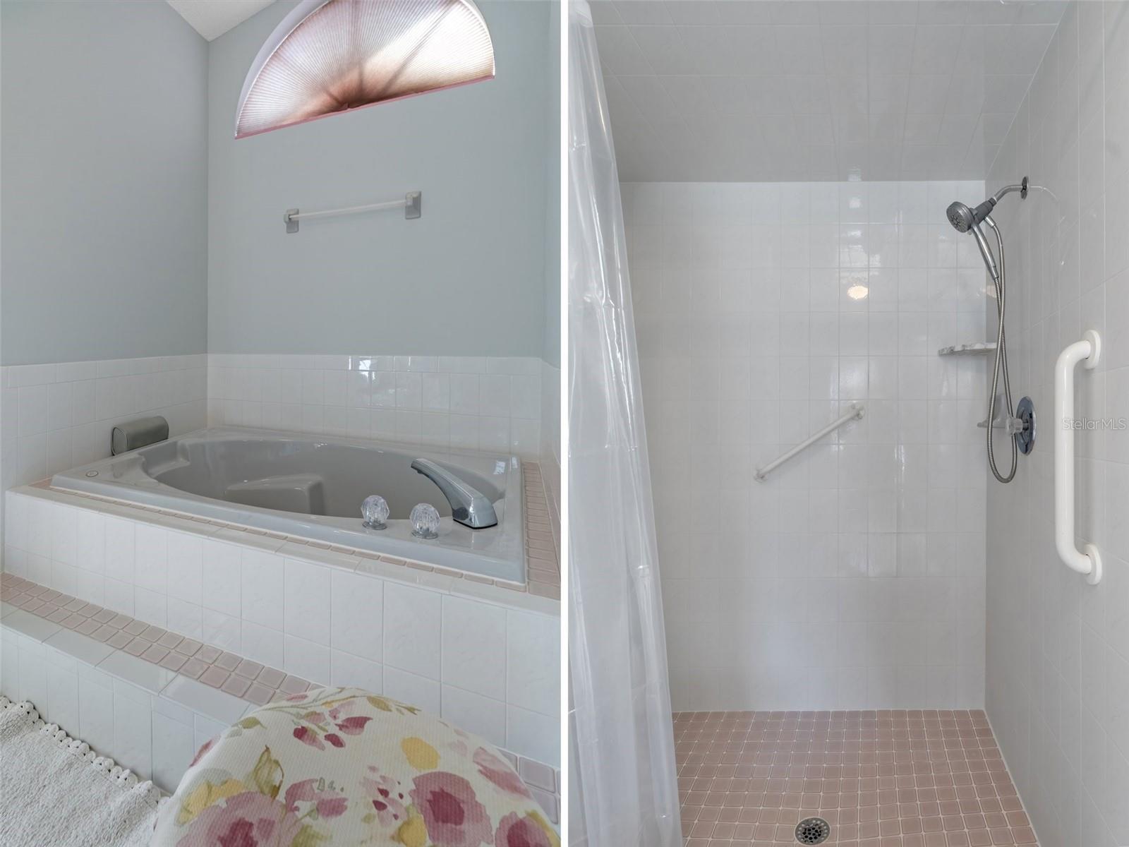 Primary Bath with Garden Tub and Walk in Shower