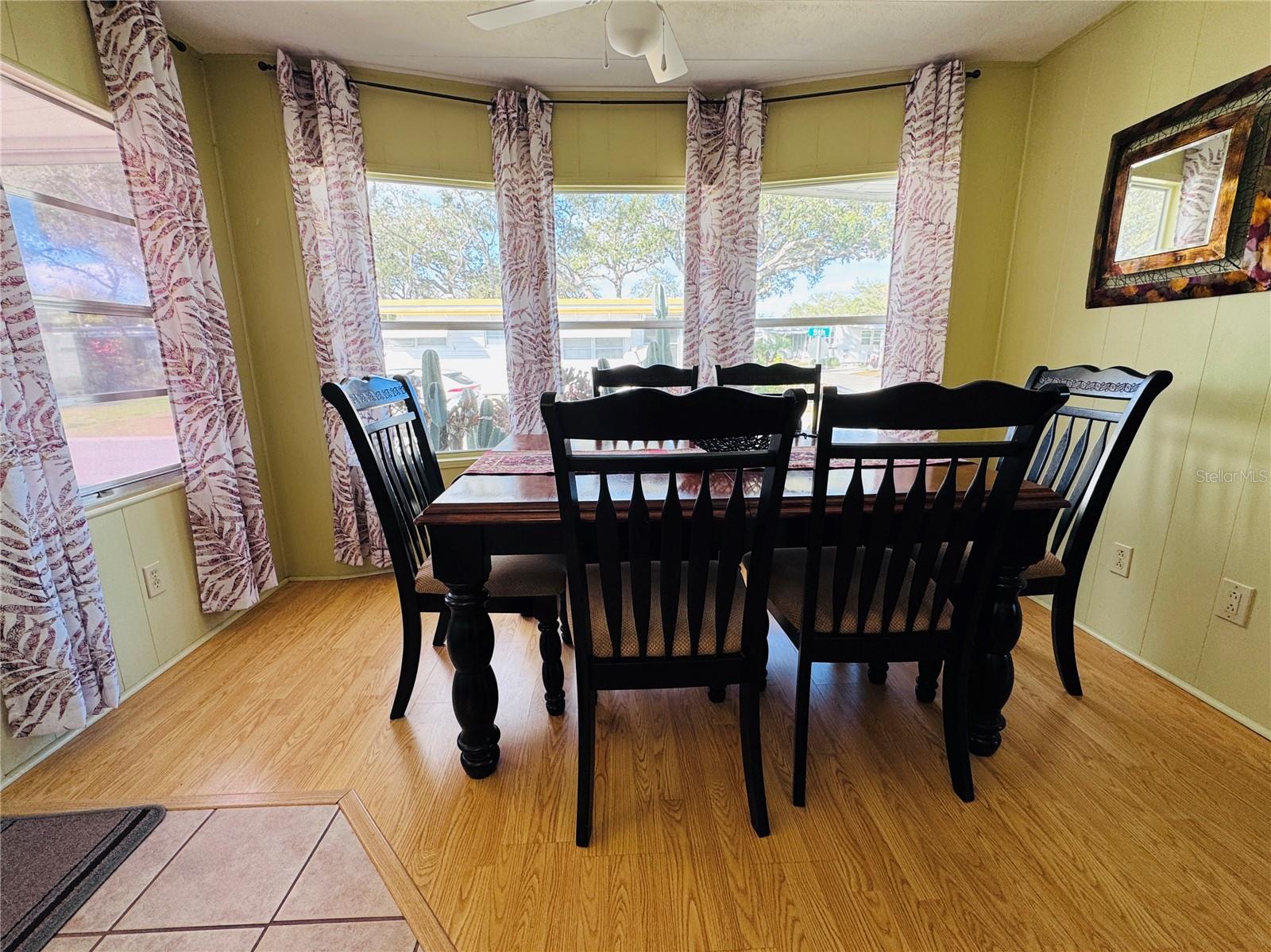 This homes has lots of windows to provide natural light.