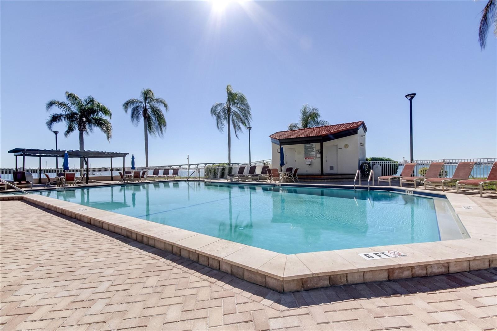 Pool is right on Boca Ciega Bay