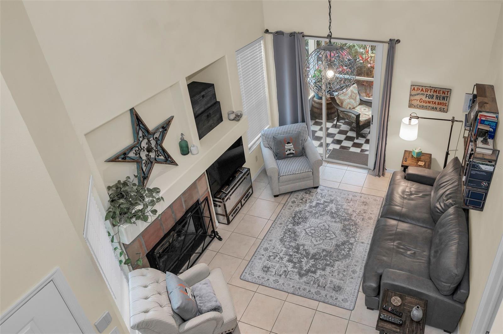 View of Living Room from Loft