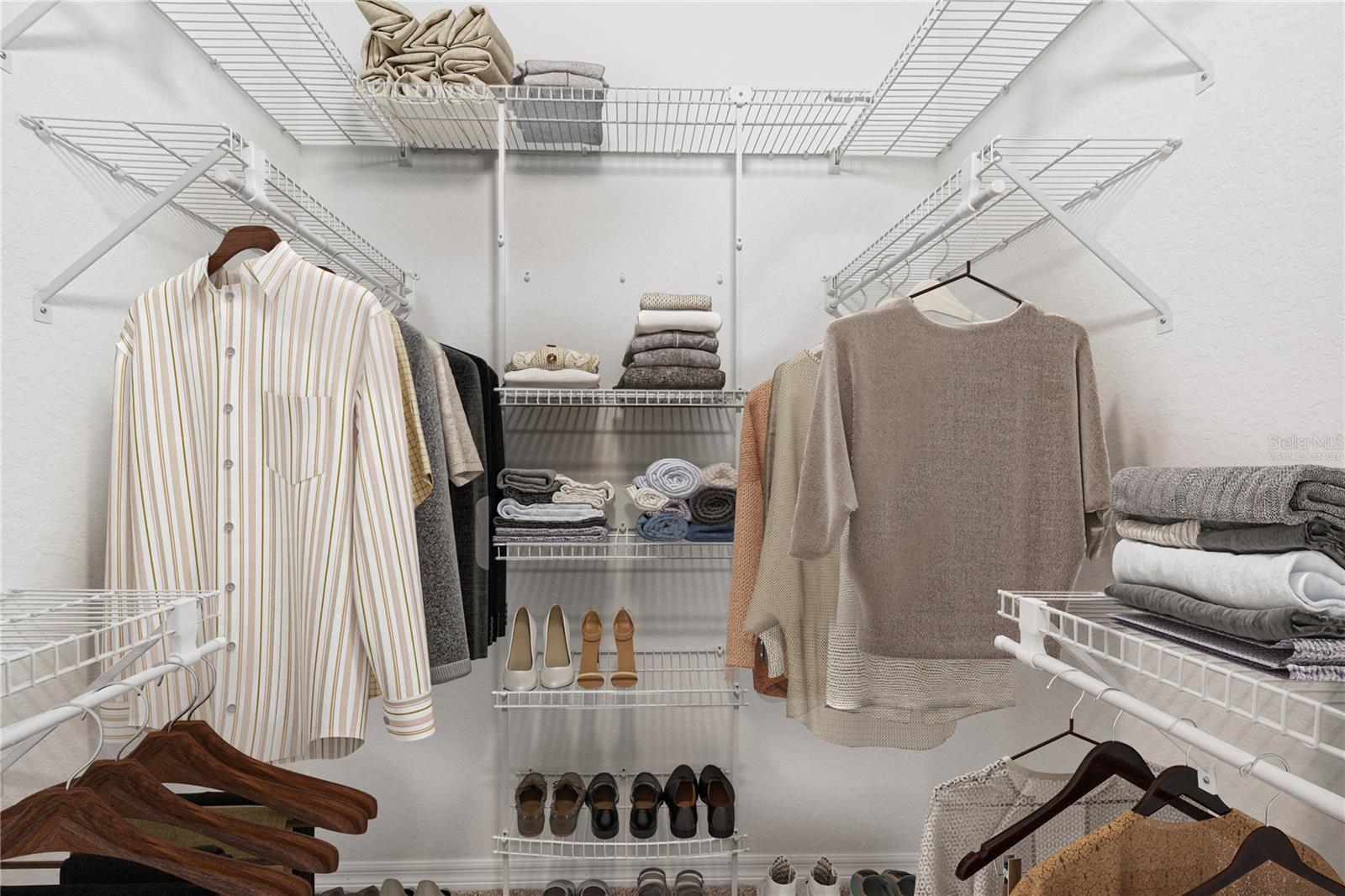 Virtually staged walk-in closet