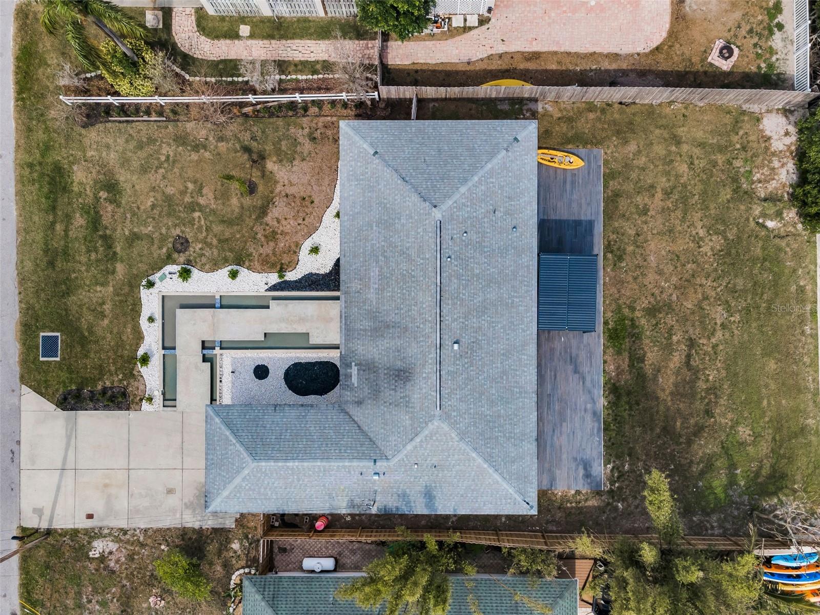 Ariel view of property